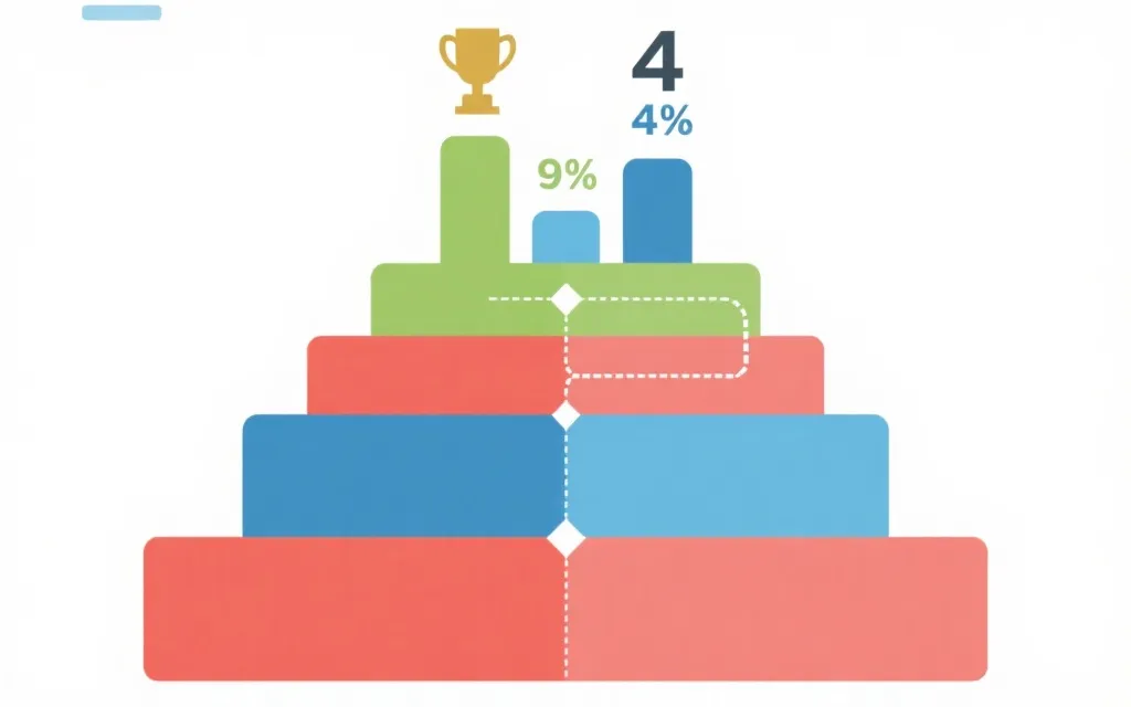 世界杯冠军与四强概率可视化：分层柱状图与球队路径示意